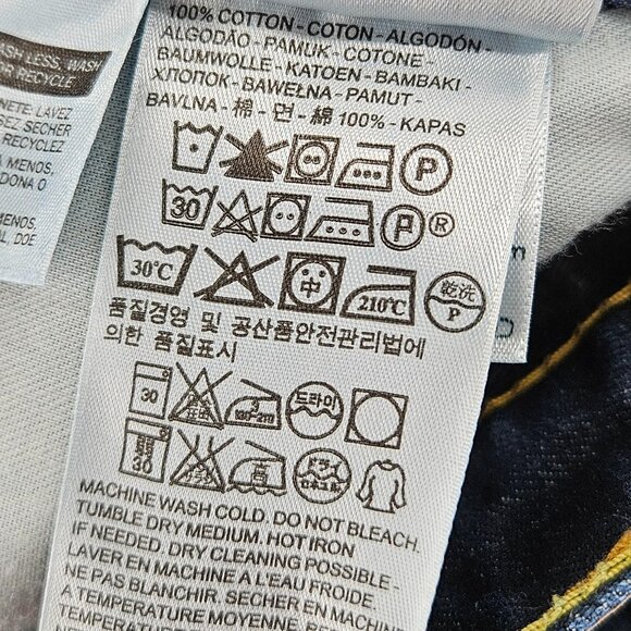 Sold Levis 511 Jeans Mens 32x34 Dark Blue Denim Slim Fit Straight Leg - Picture 5 of 16